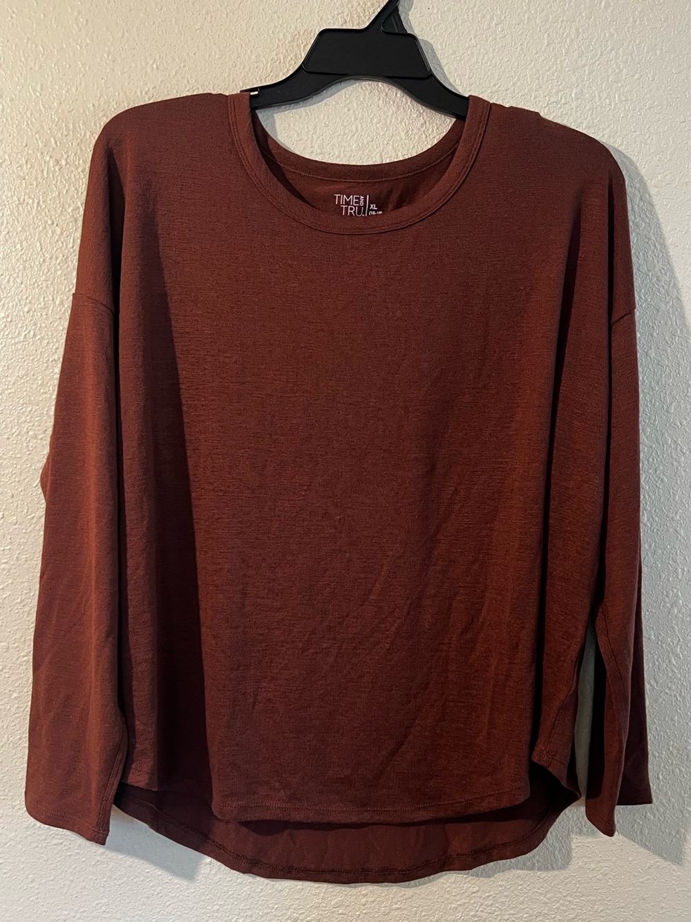 Time & tru size xlarge brown long sleeve top